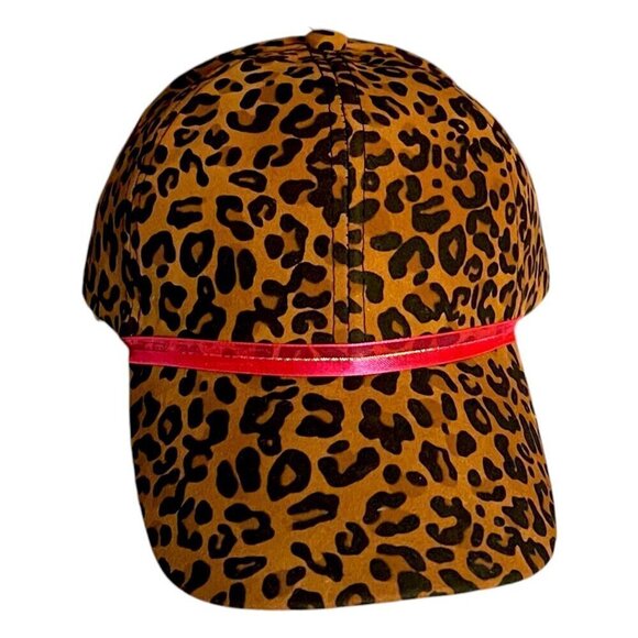 NEW Leopard Print Preppy Adjustable Fit Ponytail Baseball Cap Back Black Bow OS - Picture 6 of 6